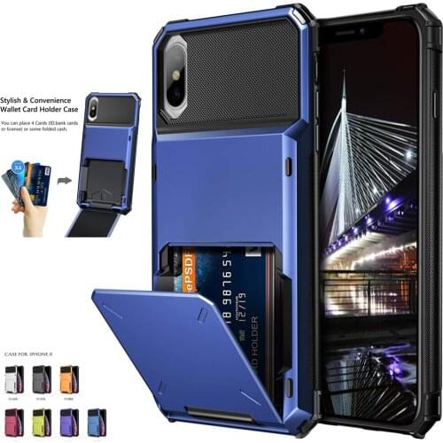 For iPhone SE 2020 SE 2 X XS MAX XR Case Flip Card Slots Business Armor Case For iPhone XR XS MAX X 10 XS Cover For XSMAX Funda