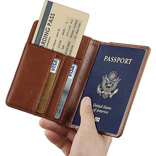 Travel Business Passport Covers Holder for Men Women PU Thin RFID Abroad ID Bank Card Wallet New Portable Boarding Card Case Bag
