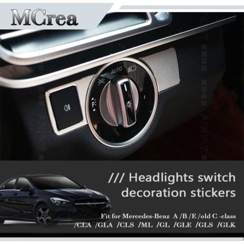 CNPARTS For Mercedes W203 W204 W205 W211 A B C E Class GLE GLK GLA ML GL SLK GLS AMG Car Styling Stickers Headlight Swith Button
