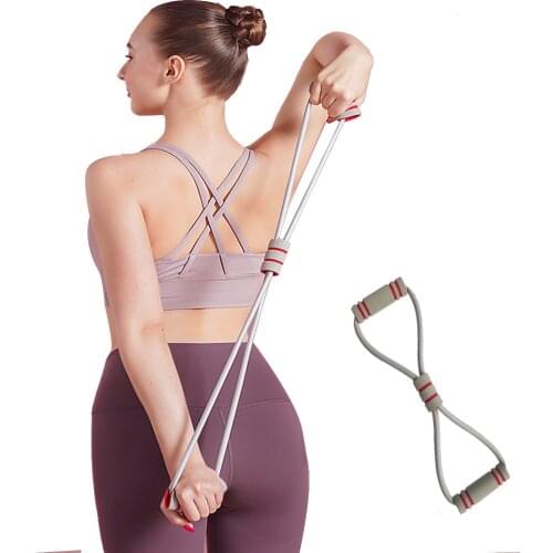 Exercise Band Chest Expander Resistance Fitness Bands for Yoga Pilates Gym Sport 8 Word Elastic Pull Rope for Muscle Training