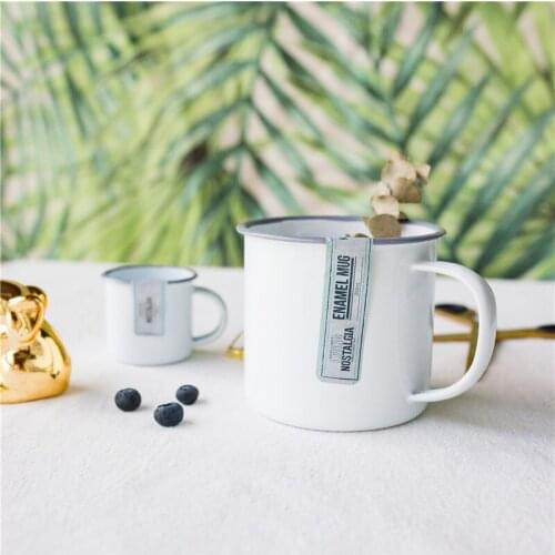 Exported to UK Vintage Couples Cups Office Coffee Cup Milk Cup Enamel Teacup Water Cup