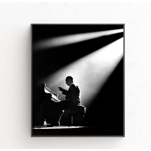 Duke Ellingtons Music Star Classic Art Poster Wall Decorative Canvas Painting Playing Piano In Dark Picture Living Room Decor