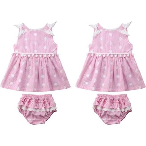 Pudcoco Newborn Kid Baby Girl Princess Sleeveless Dress Shorts Lace Underpants Outfits Set 6m-3y Helen115