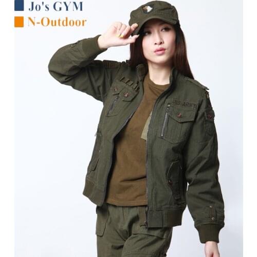 Pockets Military Style Jackets Women Hunting Army Green Tactical Jacket Female Outdoor Long Sleeve Warm Breathable Sports Jacket