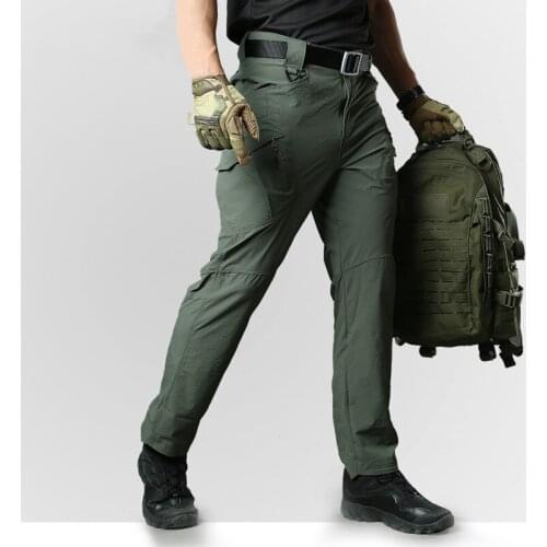 Summer Mens Thin Quick Dry Breathable Pants Outdoor Military Training Hiking Sports Camping Climbing Army Fans Tactical Trousers