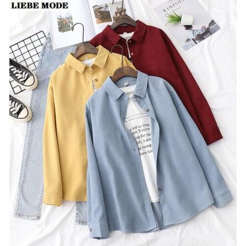 Женские вельветовые рубашки LIEBE MODE China At AliExpress