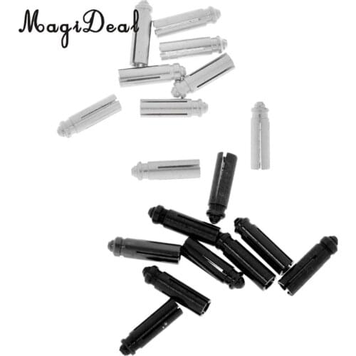 MagiDeal Set of 18 Anodised Aluminum Alloy Dart Flight Protectors Savers Silver & Black Lightweight and Durable Darts Tool