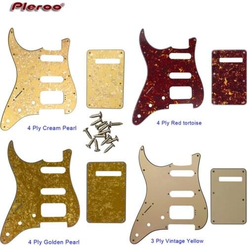 Guitar Parts -For US Fd Left Handed 11 Screw Holes MIM Startocaster SSH Humbucker Guitar Pickguard & Back Plate Scratch Plate
