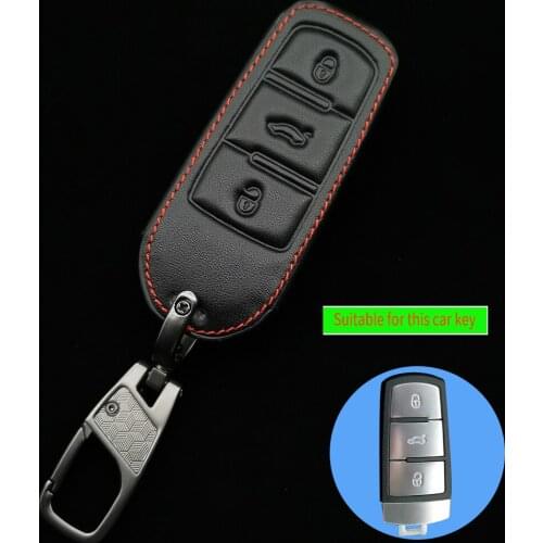 Latest Style Leather Key Case For Volkswagen Vw Cc Passat B6 B7 Passat 3ccc Car Cover Remote Control Accessories Shell