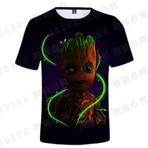 2021 New Summer Groot Super Hero Printed 3D T-shirt Men Women Children Cool Tee Tops Streetwear Cool Boy Girl Kids T Shirts