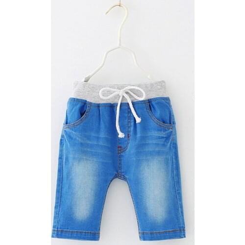 New arrival 2019 children summer short jeans Kids Boys good quality casual elastic denim shorts 3-8 years
