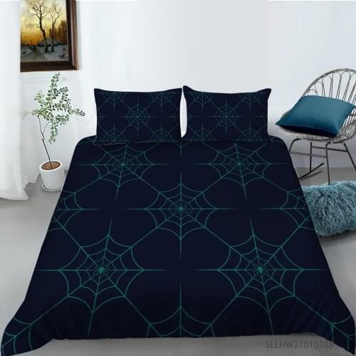 New Black Spider Web Printing Bedding set with pillowcases Duvet cover set Single Queen King sizes Home Textiles 2/3pcs