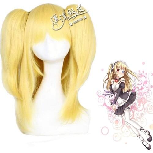 Anime Boku wa Tomodachi ga Sukunai Hair Hasegawa Kobato cosplay wig with 60cm golden ponytails Halloween cosplay wigs + wig cap