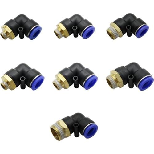 Pneumatic Pipe Connector 14mm 16mm OD Hose Pipe 1/4" 3/8" 1/2" 3/4" Male Thread L Shape Adapters Pneumatic Pipe Fittings