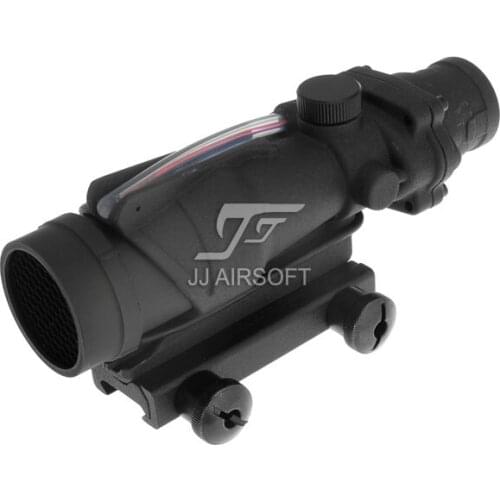J Airsoft ACOG 4x32 TA31 Red Fiber Illuminated Red Crosshair Rifle Scope (Black/Tan) Buy one get one FREE killflash Kill Flash