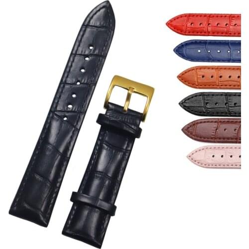 Genuine Leather Bracelets 14/16/18/20/22/24mm Watch Steel Pin Buckle Band Strap High Quality Wrist Belt Strap + Tool
