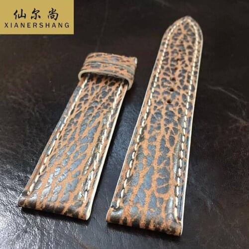 New Handmade Shark Skin Watchbands Universal Watch Band Custom Luxury Strap 18MM 20MM 21MM 22MM 23MM 24MM Genuine Leather Belt