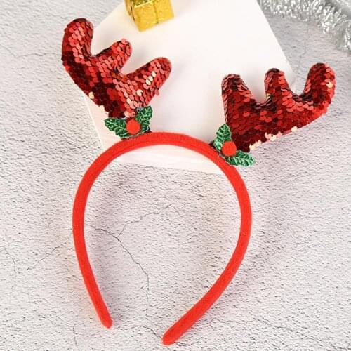 Christmas Headbands Lovely Christmas Decoration Hairband Antlers Design Kids Adult Hair Hoop Cute Head Hoop Cosplay for Party