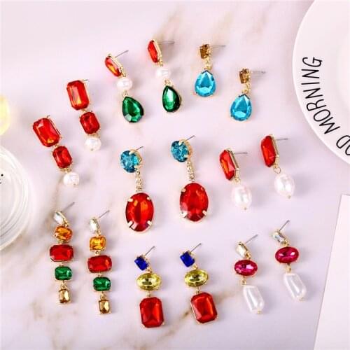 Full Rhinestone Drop Earrings Elegant Girls Party Ear Jewelry Korean New Arrival aretes de mujer Best Gift for her EC1869