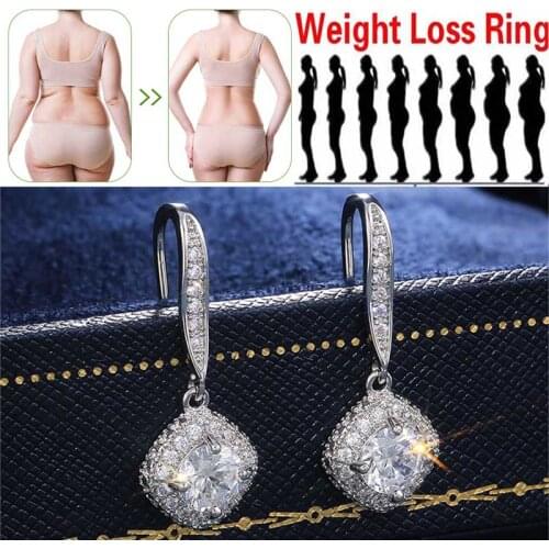 Weight Loss Crystal Earrings Standard Silver White Magnetic Earrings Fast Lose Weight Keep Slim Bridal Wedding Earring