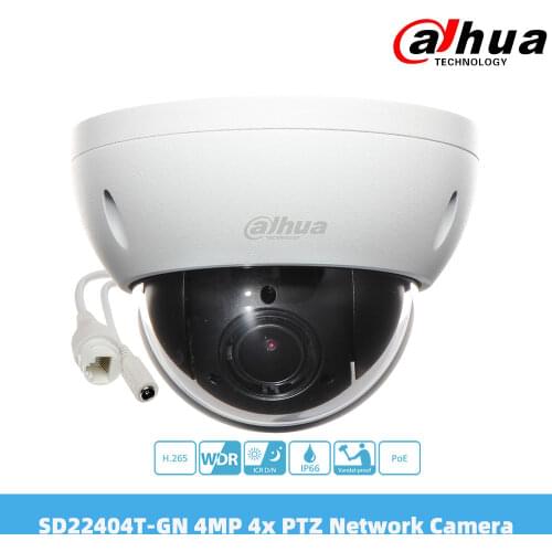 Dahua 4MP PTZ 4x Optical Zoom Mini With POE H.265 IP66 IK10 IVS Security IP Camera SD22404T-GN