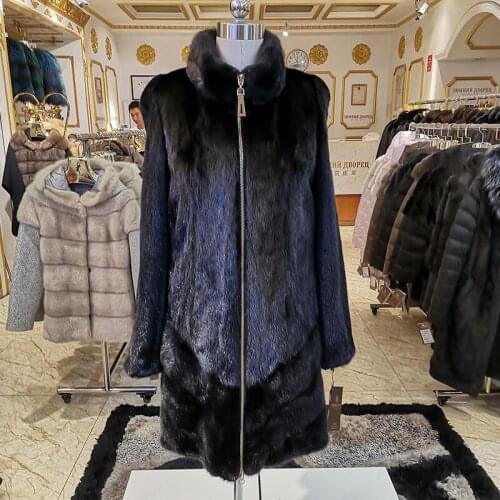 2020 Fashion Women mink coat short leather mink fur coat black fur coat Slim real fur coat WINTER PALACE