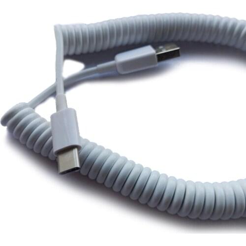 Type C Coiled Cable Wire Mechanical Keyboard GH60 USB Cable Type-C to USB Cable P9YA