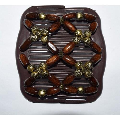 Standard comb golden rose and brown beads 50pcs/lot magic comb