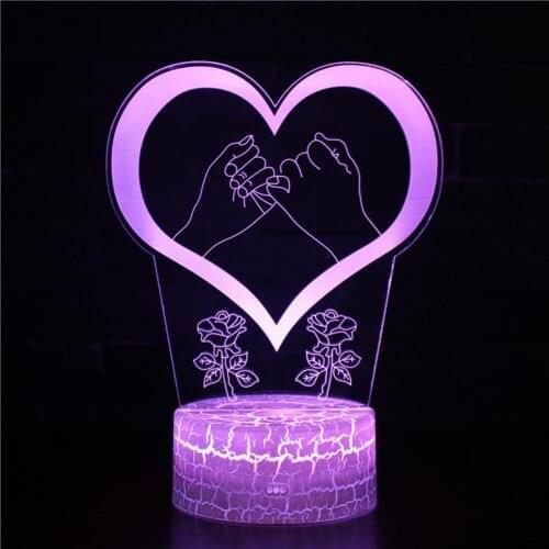 7 Colors 3D LED Touch Night Light Table Lamp Home Decor Valentines Day Kids Educational Toys for Children Gifts