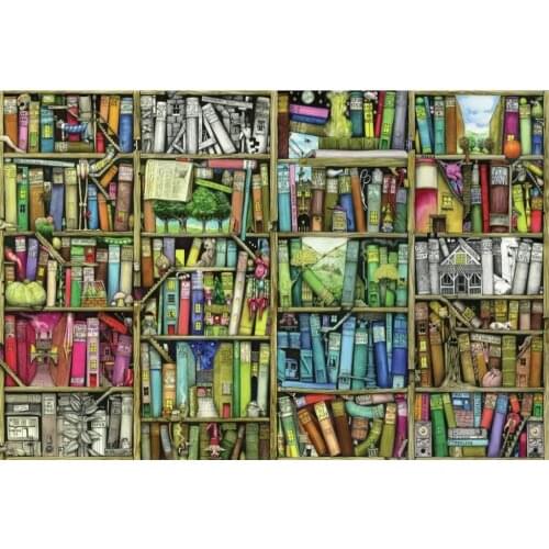Magical bookshelf The wooden puzzle 1000 pieces ersion jigsaw puzzle white card adult childrens educational toys