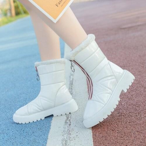 Fad New Ins Hot Light Winter Women Snow Ankle Boots Waterproof Cotton Shoes Female Platform Vogue Fur Snow Ankle Boots