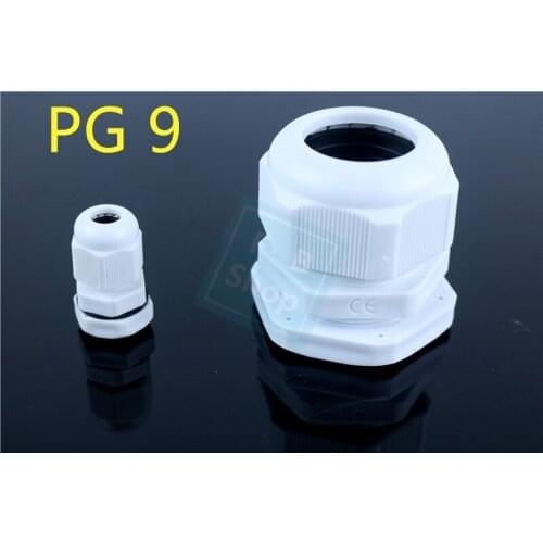 10PCS PG9 Cable Glands Nylon plastic waterproof cable fixed
