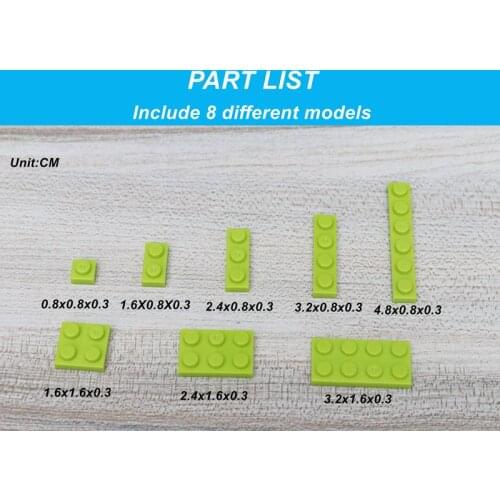 100pcs/lot Bulk Building Blocks DIY Educational Toys For Kids Short Plate 1x1 1x2 2x3 2x4 Mix 8 Models MOC Fire Truck Parts