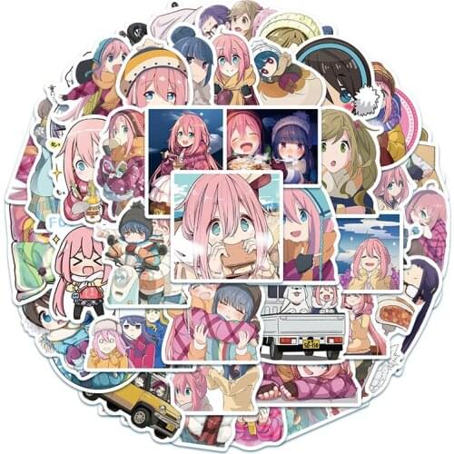 50pcs Anime Yuru Camp Stickers Sticker Waterproof Decals Laid-Back Camp Sticker For Laptop Skateboard