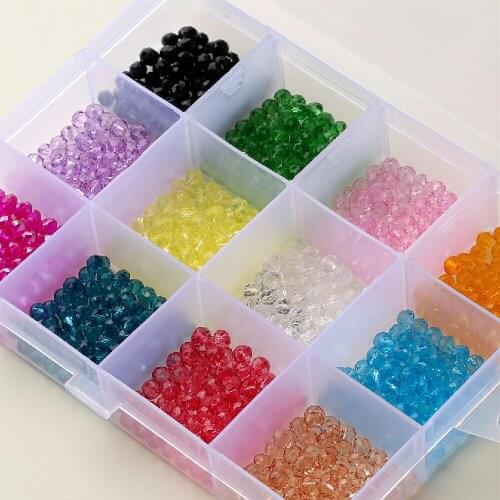 12 Colors 1000 Pcs 4mm Painting Colors Crystal Glass Rondelle Beads for Jewelry Making