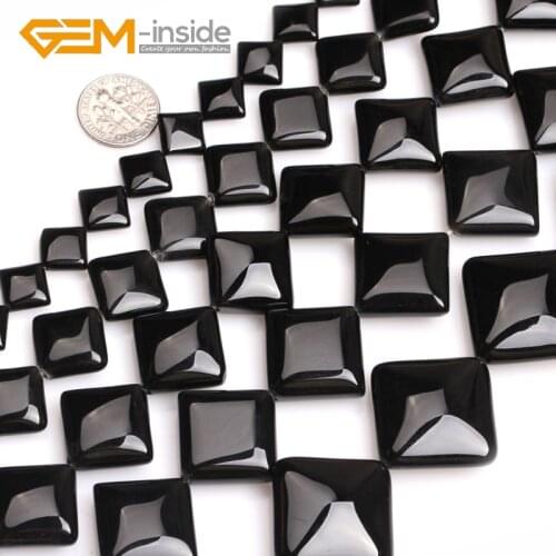 GEM-inside Black Agates Diagonal Square Beads For Jewelry Making Beads DIY Strand 15" Women Men Gift Wholesale! New Fashion