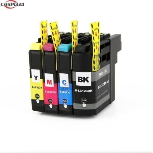 CISSPLAZA 4colors ink cartridge for brother LC121 LC123 LC125 LC127 LC129 DCP-J132W/J152W J172 J552 J752 J4110 J6520 J4710