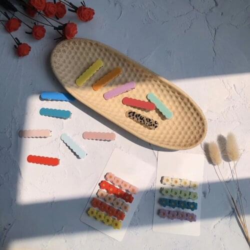 Childrens Hairpin Girls Cute Hair Clips Acrylic Morandi Color System Simple And Exquisite Flowers Alligator Clips