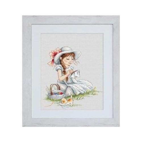 G Rabbit and fox with love cross stitch kit Animal cotton thread Love lock canvas stitching embroidery Luca-S_B1059