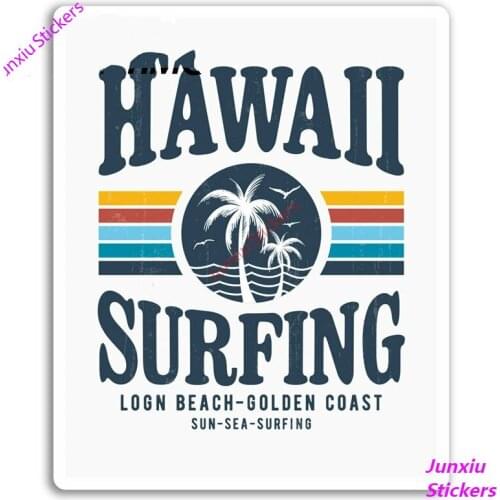 Hawaii Surfing Vinyl Stickers Surf Surfer Cool Car Stickers Laptop Waterproof Car Decal Window Bumper Auto Accessories KK13*5cm