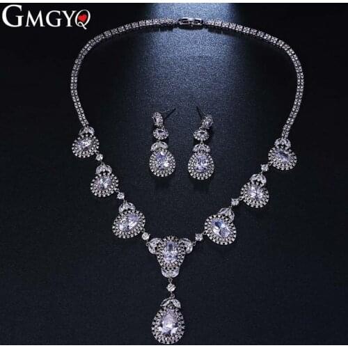 GMGYQ Luxury Jewelry Dubai Earrings Necklace Nigerian Wedding Accessories Bbride Jewelry Set Gift Set For Women