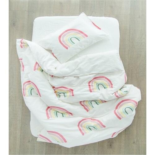 Baby Bedding Set Cotton Print Baby Mattress Cover Crib Elastic Bed Sheet Down Infant Duvet Cover Newborn Pillowcase Baby Bed Set