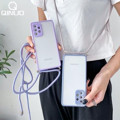 Crossbody Lanyard Hang Neck Strap Case For Samsung Galaxy A52 A32 A72 A12 A51 A71 A50 A21S S20 FE S21 Ultra 5G S10 S9 Plus Cover