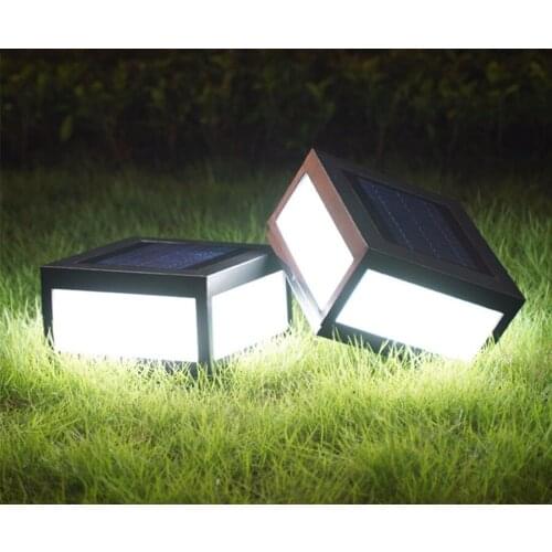 Square Solar Pillar Light Outdoor Waterproof Stigma Light Garden Solar Light Villa Patio Pathway Lawn Lamp Yard Fence Post Light