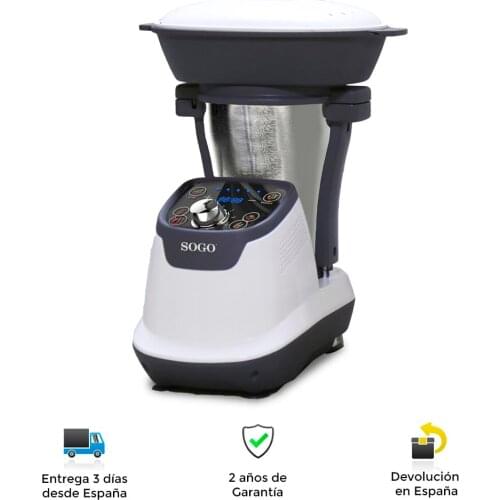 Multifunction Kitchen Robot, 800W, 6 speed, temperature control, LED display, timer, accessories, kitchen robot