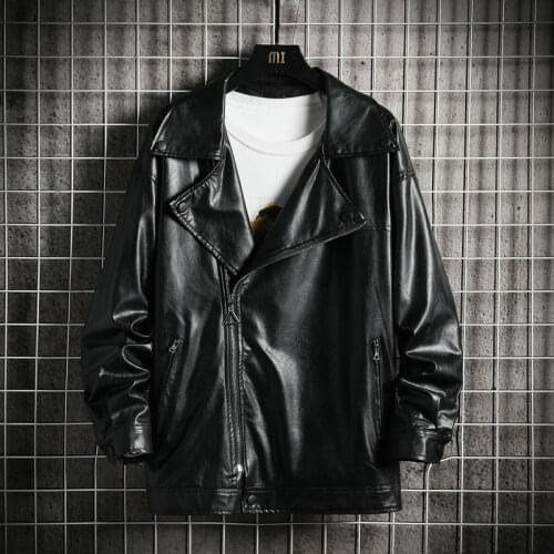 Mens Hipster Brand Black Gray Mens Leather Jacket Motorcycle PU Faux Leather Outwear