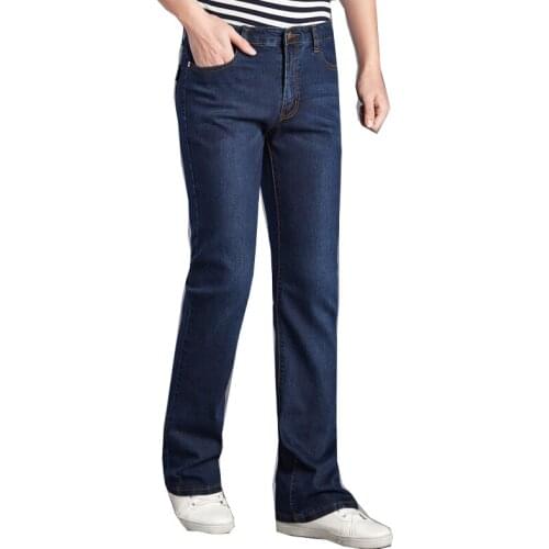 Mens classic Japanese and Korean high waist pants blue flared jeans type