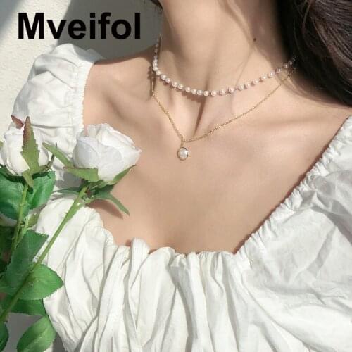 Mveifol Pearl Necklaces For Women