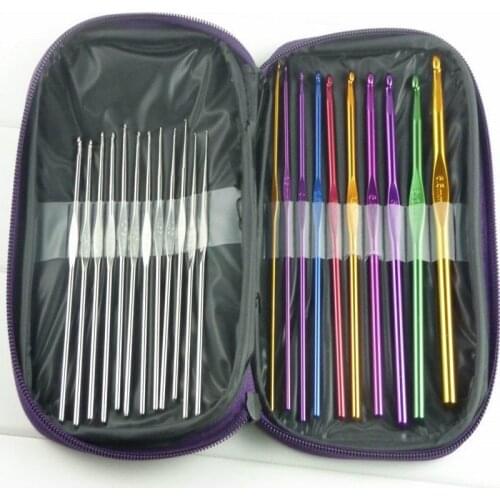 100sets 22pcs/set Aluminum Crochet Hook Knitting Needles Handle Knit Set Weave Sweater knitting tools Craft Yarn Stitch Loom Kit