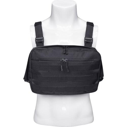 Men Hot Black Chest Bag Adjustable Oxford Tactical Chest Rig Streetwear Functional Shoulder Bag Hip Hop Waist bags c2